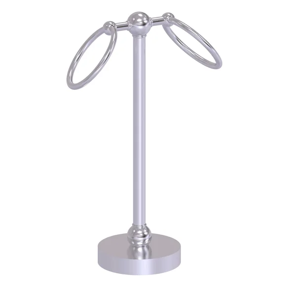 Allied Brass GL-53 Vanity Top 2 Ring Guest Towel Holder Satin Chrome