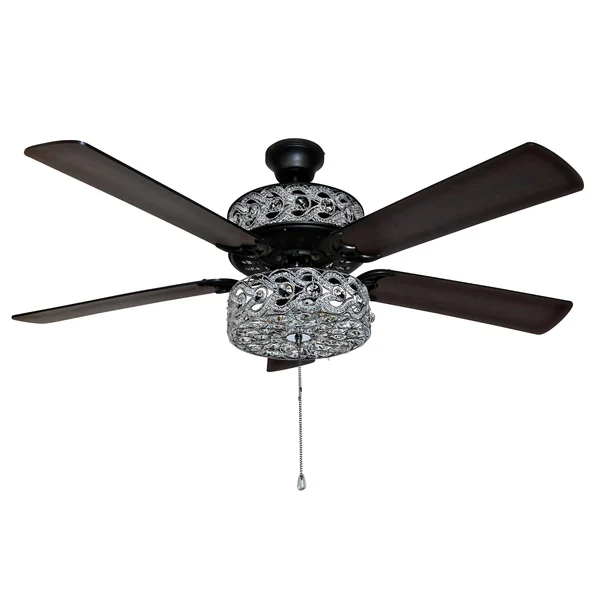 River of Goods 52 inch Luxe Enlaced Crystal LED Ceiling Fan with Light
