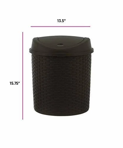 Superio 22 qt. Swing Top Half Moon Thrash Can (Brown)