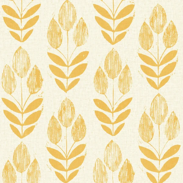 Beacon House Scandinavian Block Print Tulip Wallpaper Yellow