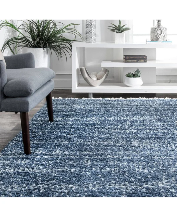 nuLOOM Rugs Contemporary Brooke Shag Blue 7& 10x22 x 11& Area Rug