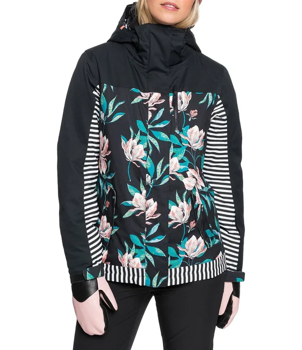 Roxy Jetty Block Jacket - M Black Tropical