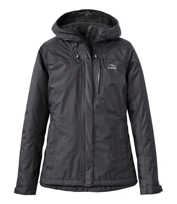 Women's Trail Model Waterproof Rain Jacket - Fleece-Lined Black Extra Small, L.L.Bean