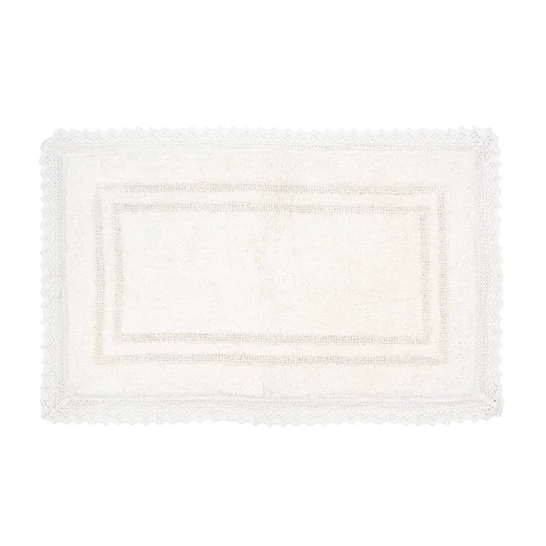 Home Weavers Opulent Bathmat Collection - Absorbent Cotton Soft Reversible Bath Rug - Machine Washable - 24x22x40x22 - Ivory