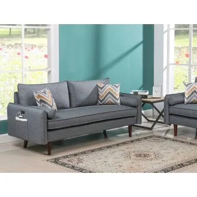 Brazoria 70x22 Square Arm Sofa George Oliver Fabric: Gray