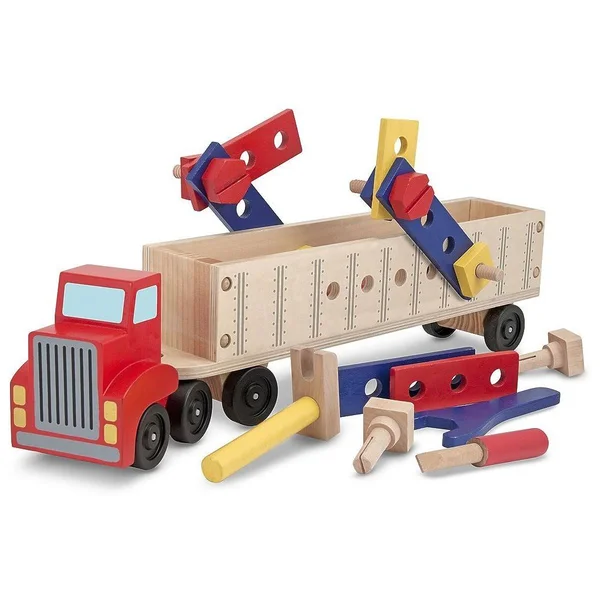 Melissa & Doug Big Rig Truck Wooden Building Set (22 Pcs)