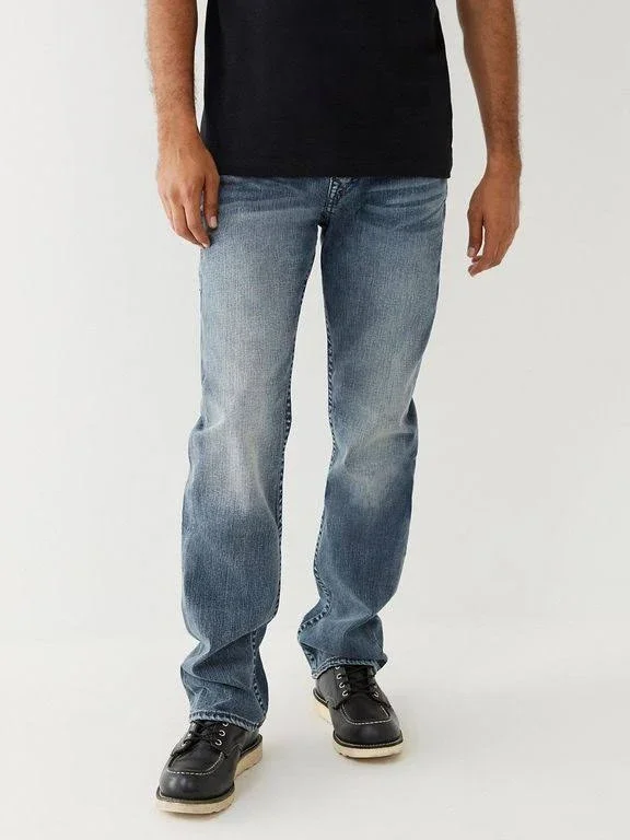 True Religion Men's Ricky Flap Straight Jeans - Blue - Size 34