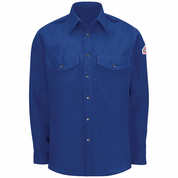 Bulwark - Snap-Front Uniform Shirt - Nomex IIIA - 4.5 oz. M, Royal Blue