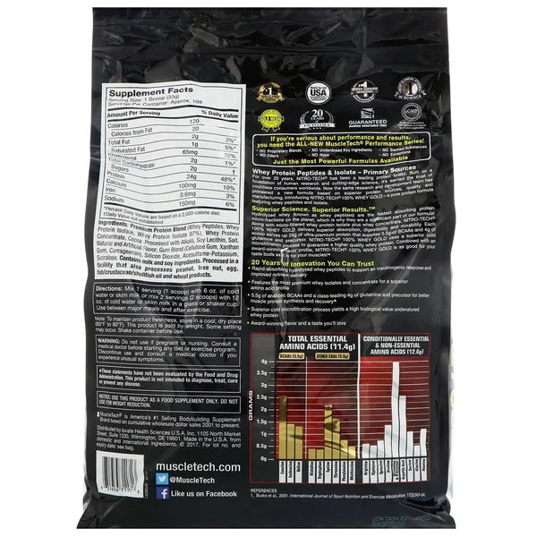 Muscletech Nitro-Tech 100% Whey Gold (8lbs Double Rich Chocolate)