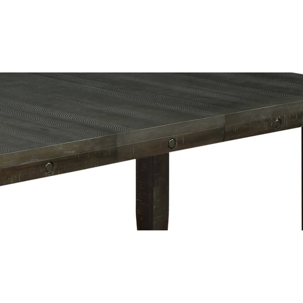 Best Quality Furniture Classic Extendable Dining Table w/Center 18x22 Leaf in Rustic Dark Oak Finish