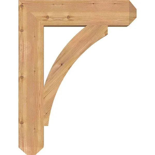 Ekena Millwork BKT06X26X34THR04SWR 5 1/2x22W x 26x22D x 34x22H Thorton Craftsman Smooth BRACKET, Western Red Cedar