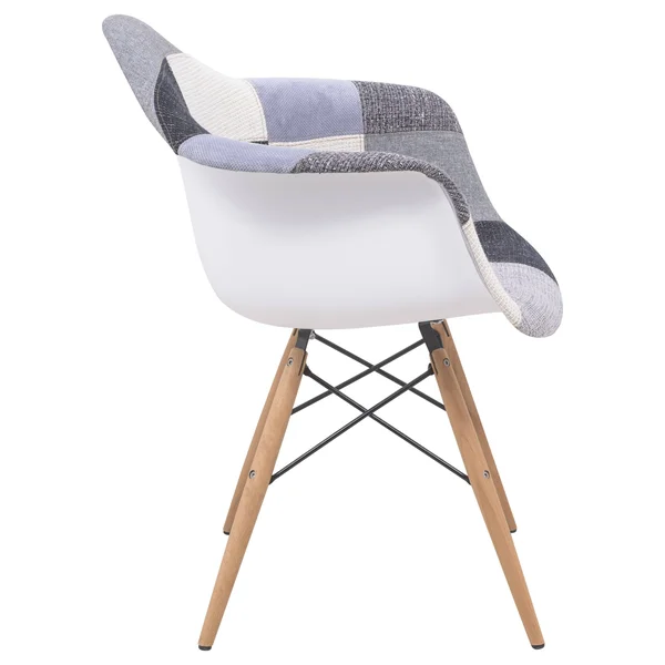 Willow Multi-Colored Patchwork Fabric Eiffel Accent Chair - LeisureMod W24M