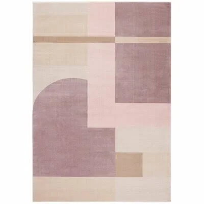 Swanscombe Geometric Pink/Light Purple Area Rug Wade Logan Rug Size: Rectangle 4& x 6&