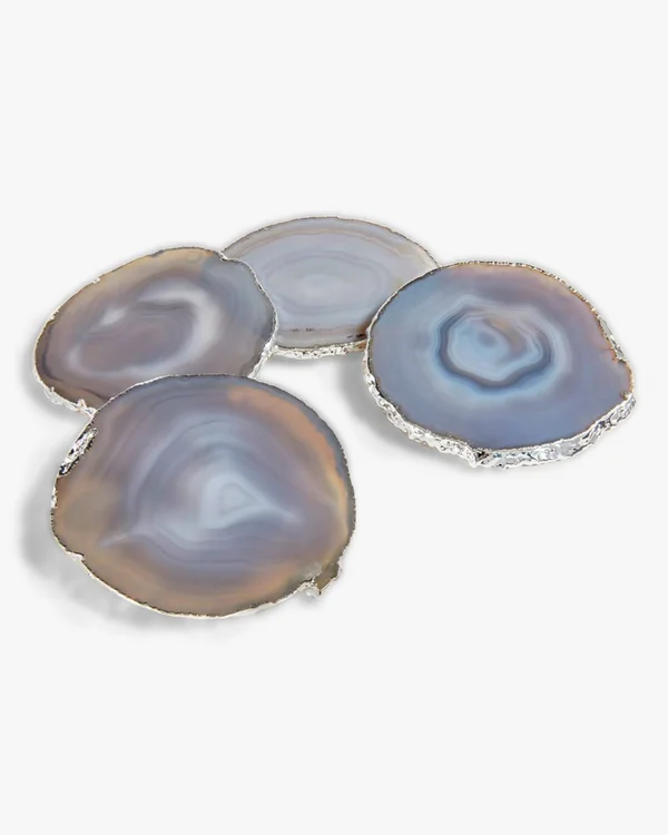 Anna New York - Lumino Coasters - Set of 4 - Smoke, Silver
