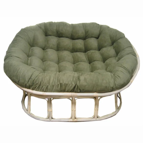 Blazing Needles 65-inch by 48-Inch Solid Micro Suede Double Papasan Cushion - Camel