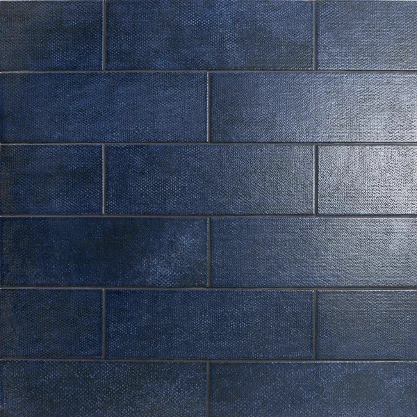 Bond Tile Turbine Blue Canvas 4x12 Ceramic Tile - Size: Box