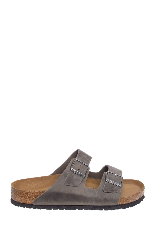Birkenstock Arizona Oiled Leather Sandals - Iron, Size 42