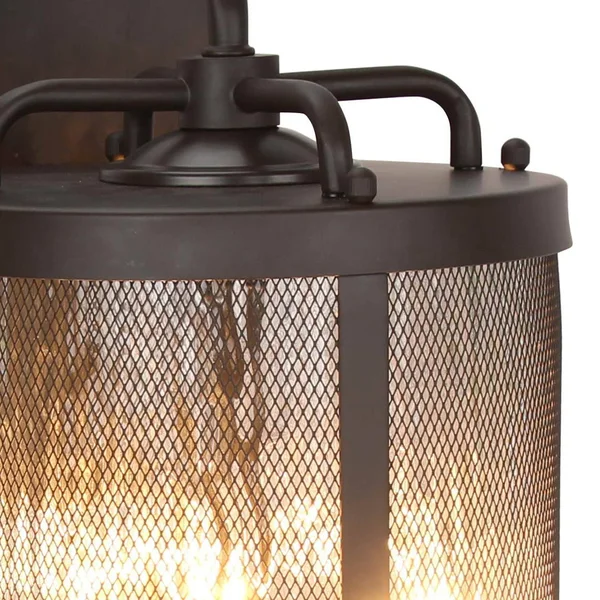 3 Light Outdoor Wall Lantern in Bronze Finish