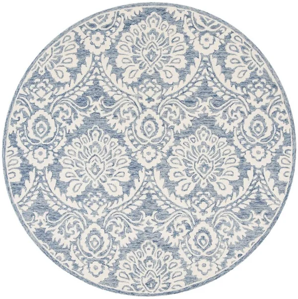 Safavieh 6' x 6' Round Blossom BLM106M Blue Ivory Rug