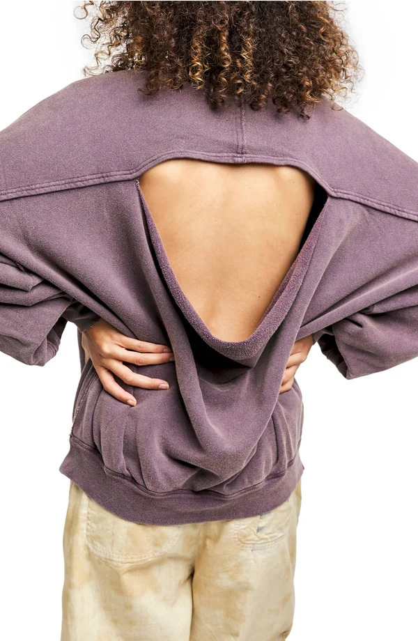 Free People Easy Does It Washed Pullover - Purple Large, Women's