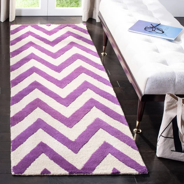 Safavieh Cambridge CAM139K Purple - Ivory Rug 2&6x22 x 12& Runner
