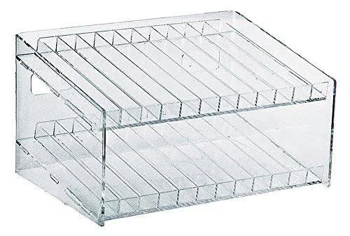 Azar Displays 222882 12x22 W x 6.5x22 H x 8.5x22 D 2-Tier Cosmetic Display for Counter - Pegboard and Slatwall
