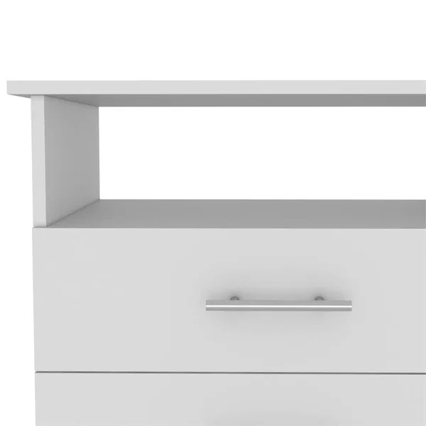 Tuhome Modern Engineered Wood White Peru Four Drawer Dresser - CLB5547