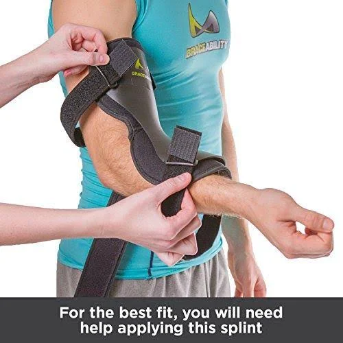 Braceability Cubital Tunnel Syndrome Elbow Brace - Splint to Treat Pain from Ulnar Nerve Entrapment, Hyperextended Elbow Prevent