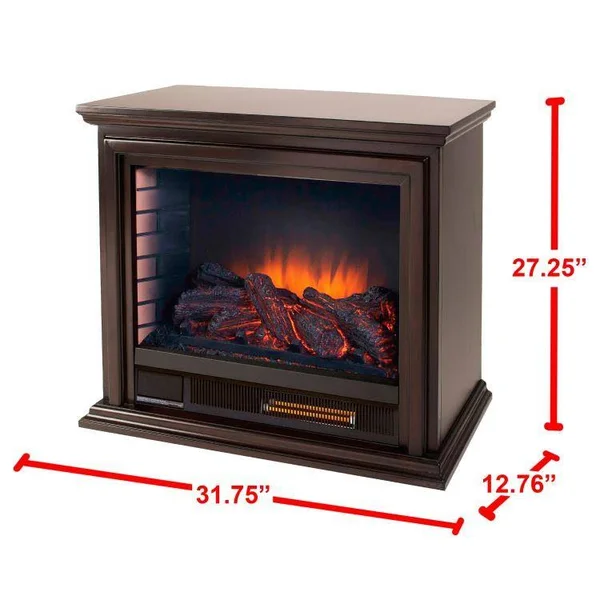 Pleasant Hearth Espresso Sheridan Mobile Infrared Fireplace