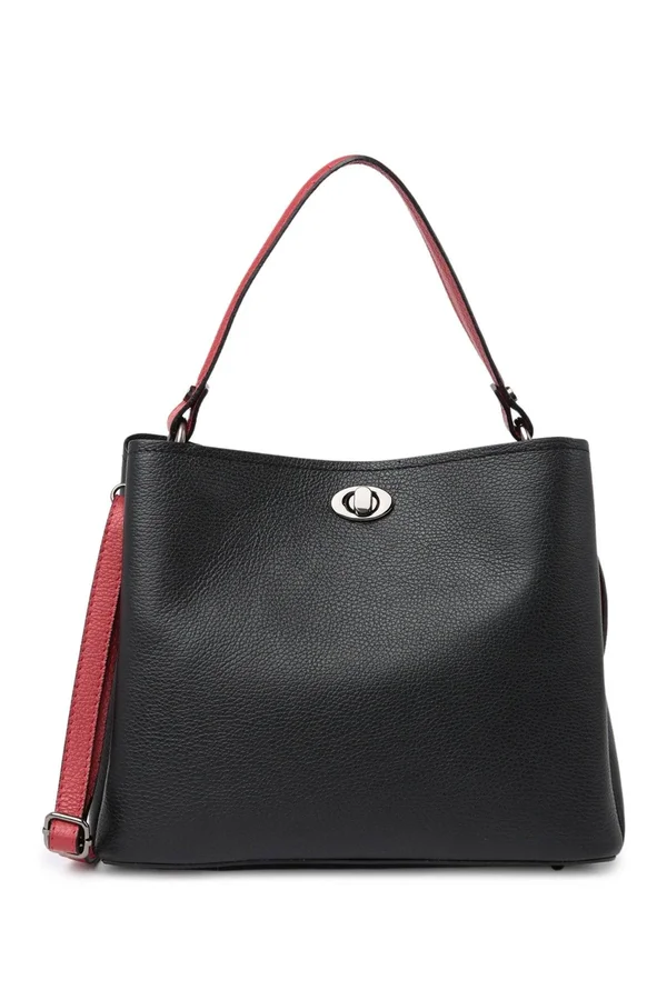 Scui Studios Croc Embossed Leather Satchel, Size One Size - Black at Nordstrom Rack