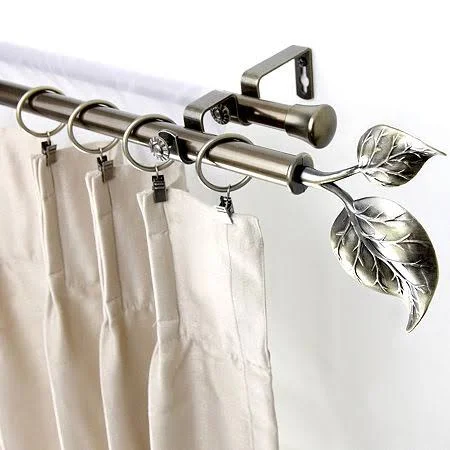 Rod Desyne Antique Brass Ivy Double Curtain Rod 66-In. - 120-In.