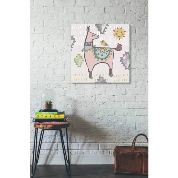 Epic Graffiti Playful Llamas III by Farida Zaman - Giclee Canvas Wall Art, 12x22X12x22 37x22 x 37x22