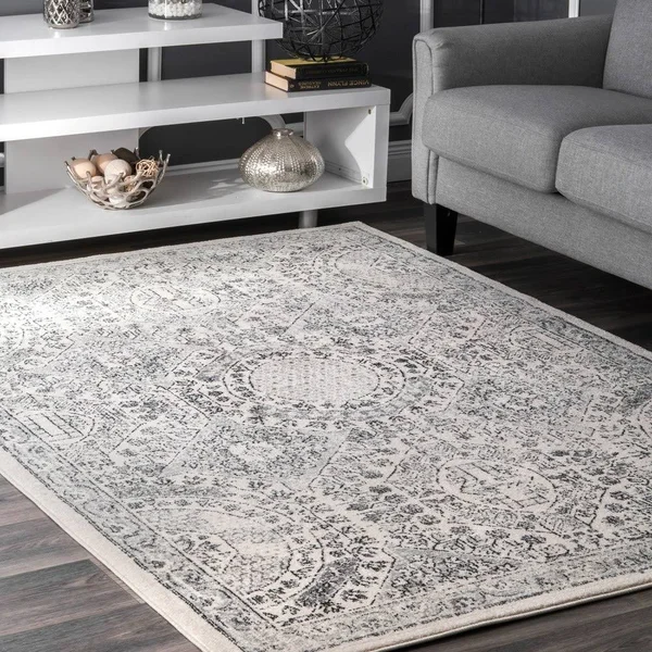 nuLOOM Minta Vintage Area Rug - 4& Round, Blue