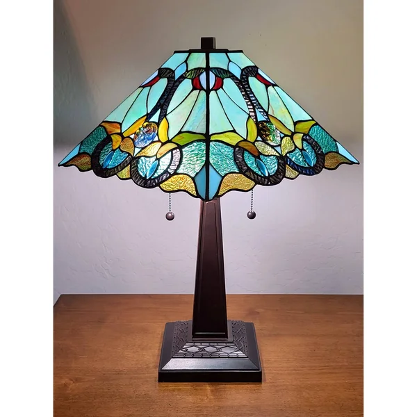 Amora Lighting 20 in. Tiffany Style Mission Table Lamp