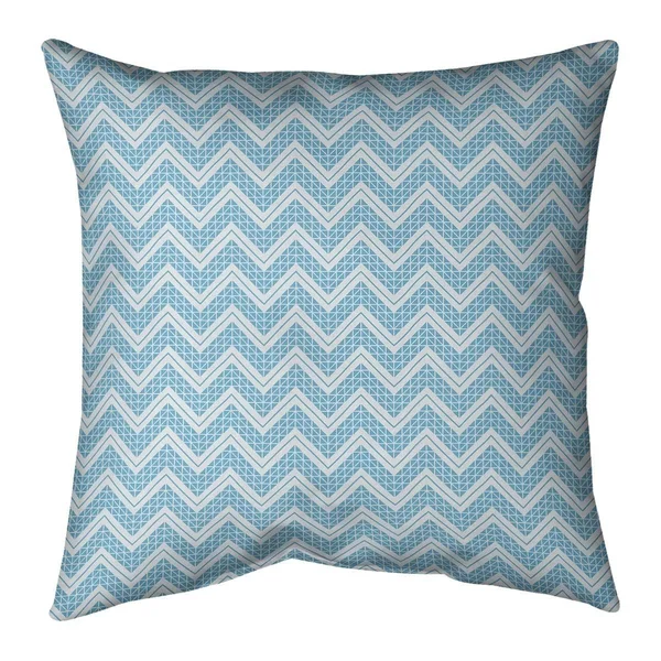 Cool REVERSE Classic Hand Drawn Chevrons Throw Pillow - 18 x 18 - Teal - Cotton