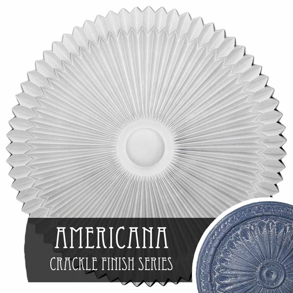 24 inchod x 3 inchp Shakuras Ceiling Medallion (Fits Canopies Up to 5 inch) - Hand-Painted Americana Crackle