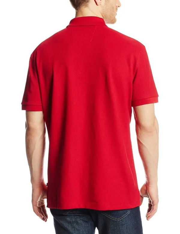Nautica Men's Short-Sleeve Solid Deck Polo Shirt Red, Small