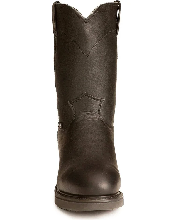 Justin Men's Conductor Black Steel Toe Work Boots - 4767 - Size 6.5