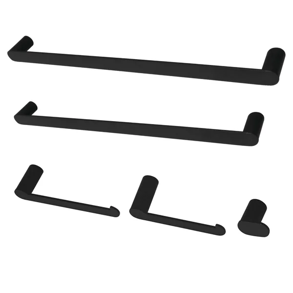 Kingston Brass BAHK6112478MB Dessau 5-Piece Bathroom Accessory Set - Matte Black