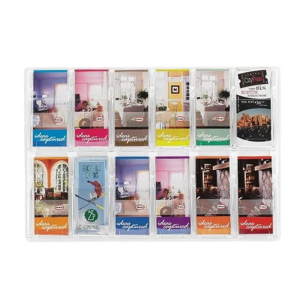 Safco 5604CL Clear Reveal 12 Pamphlet Display
