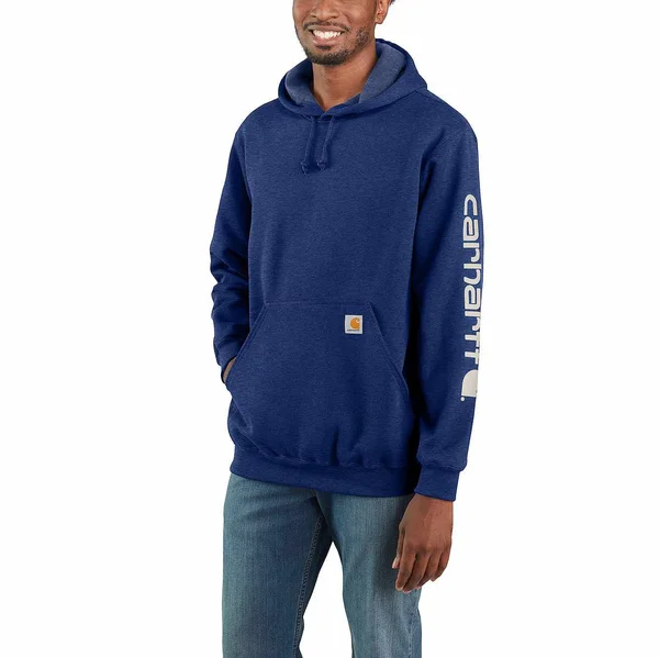 Carhartt Loose Fit Midweight Logo Sleeve Graphic Sweatshirt, Scout Blue Heather, 3XL