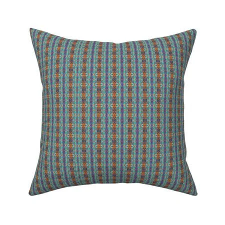 Geometric Nouveau Plaid Shirt Throw Pillow Cover W Optional Insert by Roostery, Size: 18 x 18 Cu003EOnly, Gold