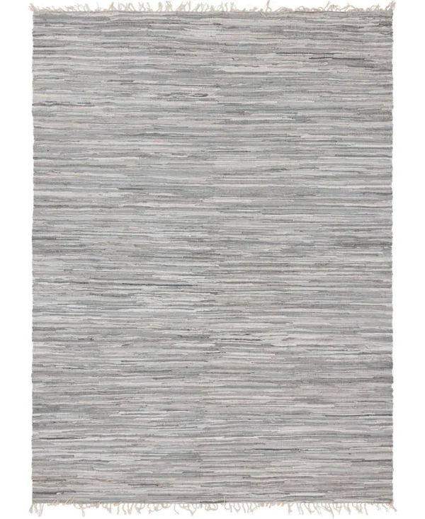 Unique Loom Striped Chindi Cotton Rug - Gray (9& 0 x 12& 0)
