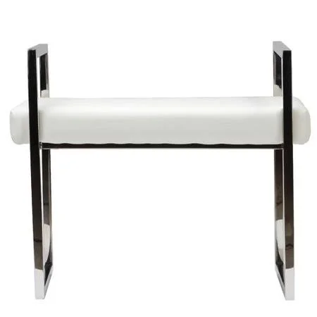 Orren Ellis Langston Faux Leather Bench - White