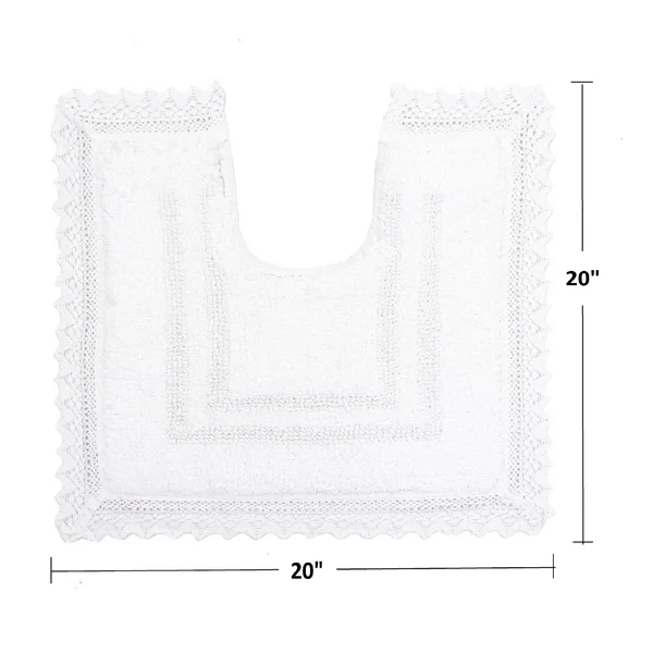 Home Weavers Opulent Bathmat Collection - Absorbent Cotton Soft Reversible Bath Rug - Machine Washable - 24x22x40x22 - Ivory