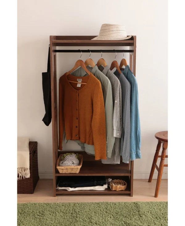 Iris Compact Wood Garment Rack - Natural