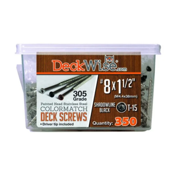 DeckWise Stainless Steel Colormatch Trim Head Deck Screws - #8 x 1-1/2x22 - Stainless Steel - 316 Stainless Steel - 1750