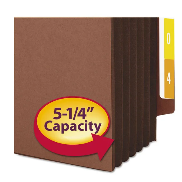 Smead SMD73691 Extra Wide Redrope End Tab File - Straight Cut, 5-1/4x22 Expansion, Letter, Dark Brown GUSSET, 10 per Box