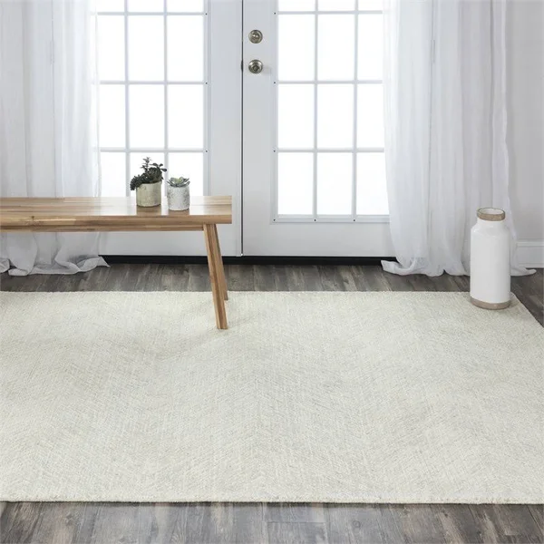 Alora Decor Trace 7&6x22 x 9&6x22 Geometric Gray/Ivory Power-Loomed Area Rug