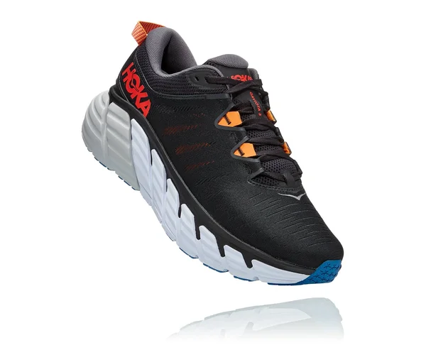 Hoka Men's Gaviota 3 Road Running Shoes in Black/Castlerock, Size 7.5